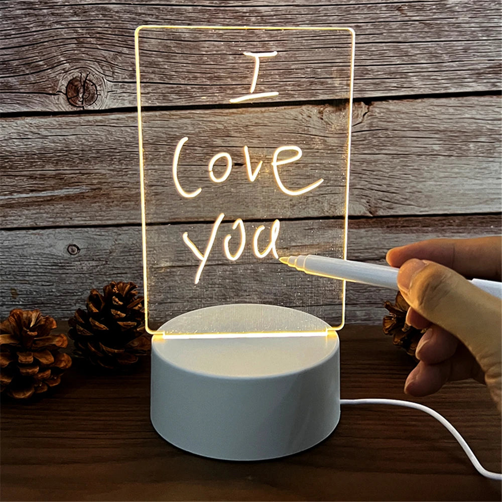 Glow & Inspire – LED Acrylic Message Board for Creative Notes & Daily Reminders 