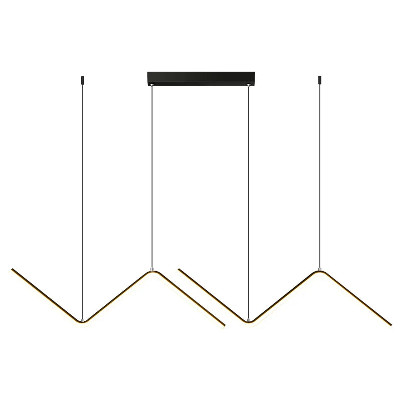 Nordic Wave Hanging Pendant Lamp – Black & Gold Industrial Design for Living & Dining Rooms