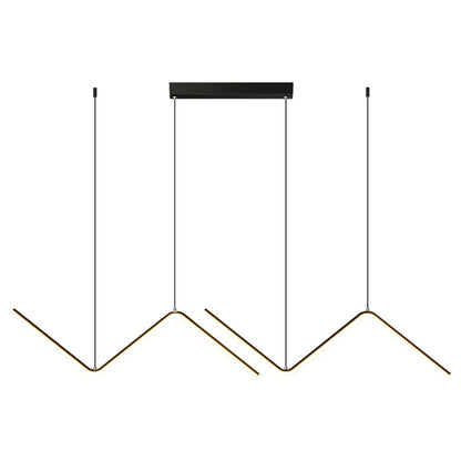 Nordic Wave Hanging Pendant Lamp – Black & Gold Industrial Design for Living & Dining Rooms