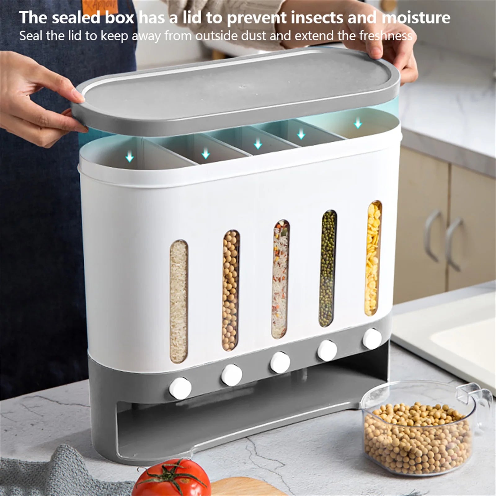 5-in-1 Wall-Mounted Cereal & Grain Dispenser